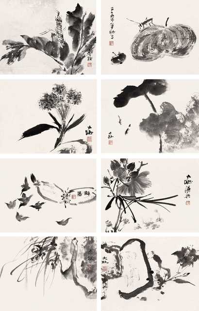 张大壮 1979年作 花卉蔬果草虫 册页（八开）